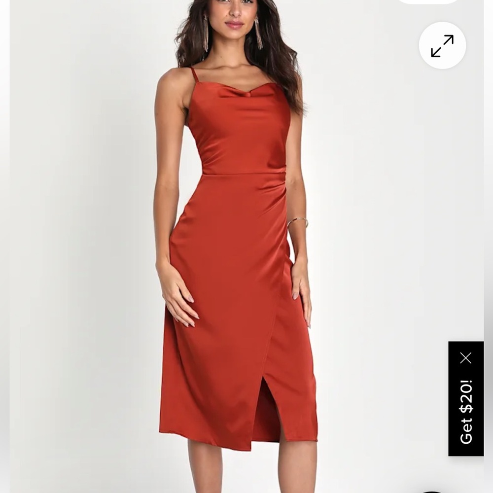 Lulu's Terracotta Satin dress
